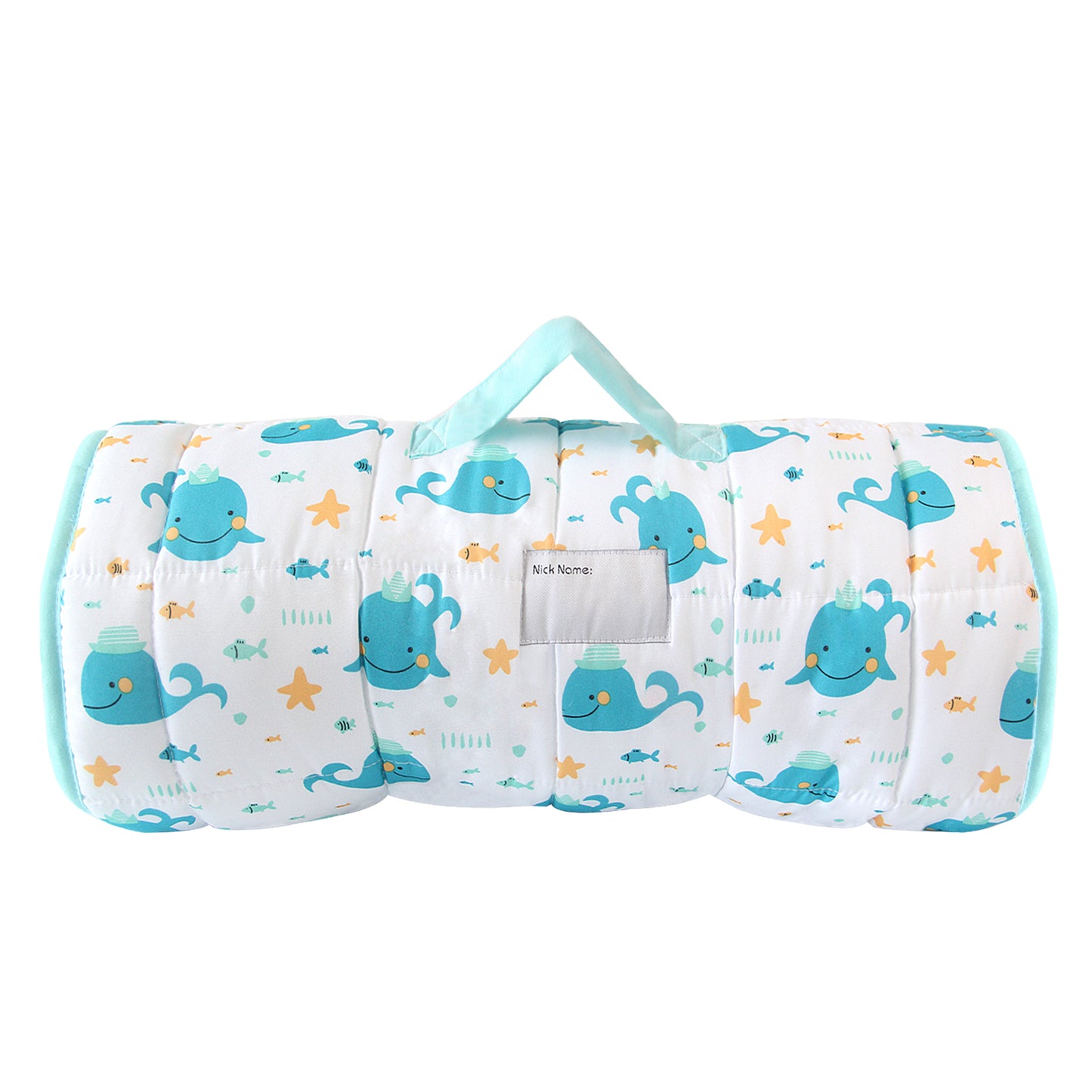 Toddler Nap Mat with Pillow and Blanket, Cot Nap Mats for Daycare Preschool, Lightweight Portable Travel Sleeping Bag for Kids, Warm & Skin-Friendly, Blue Whale, 50" x 21" Visit the Biloban Store