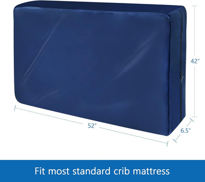 Biloban-Crib Mattress Bag Waterproof Heavy Duty Mattress Moving Bag with Strong Zipper Reusable Crib Mattress Cover for Moving, Navy - Biloban Online Store