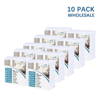 WHOLESALE, Low Profile Box Spring Encasement, 5''/7''/9''/13'', Waterproof, Zippered Mattress Protector Cover 10 PACK - Biloban Online Store