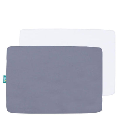 Pack n Play Fitted Sheets - 2 Pack, Ultra Soft Microfiber, Grey & White, Preshrunk - Biloban Online Store
