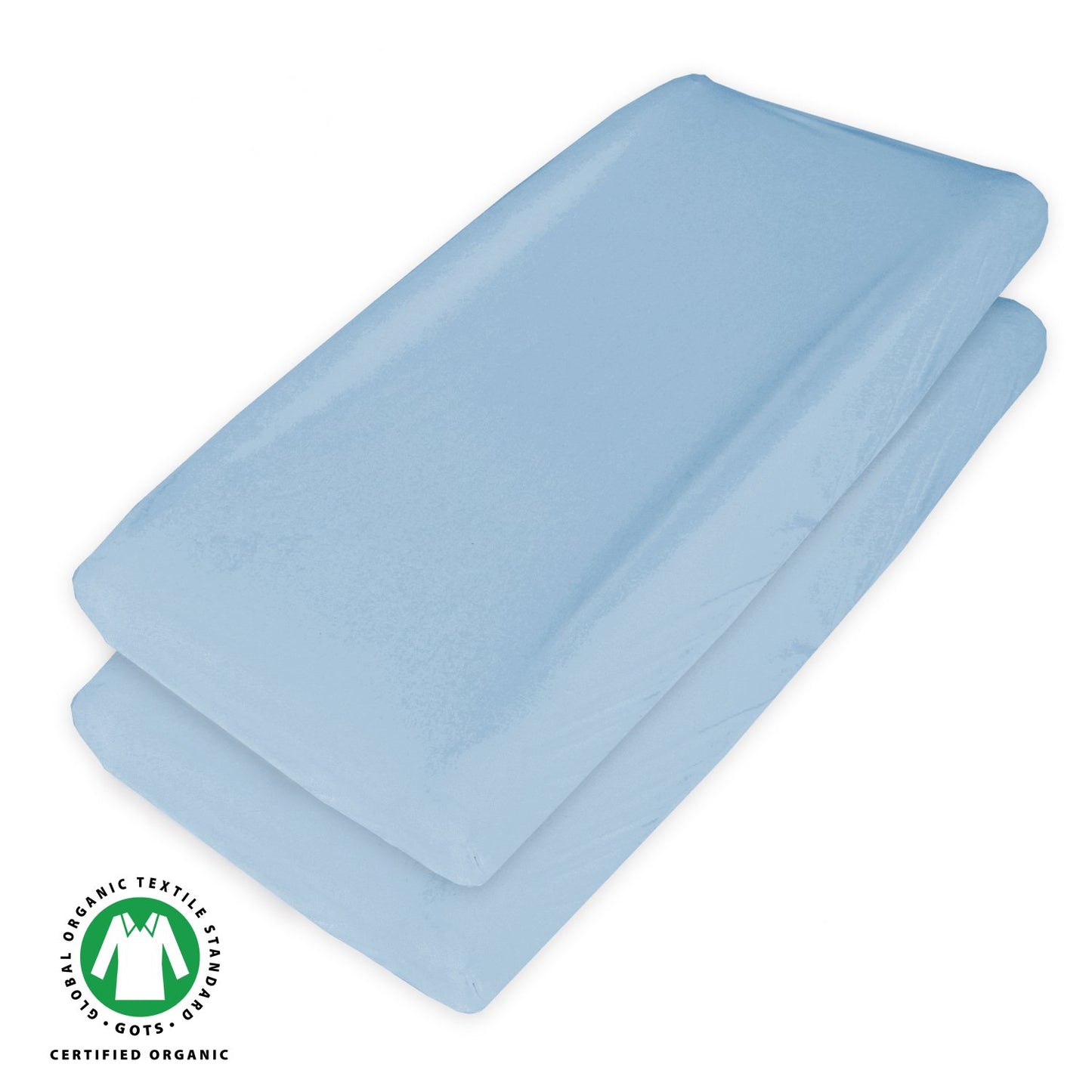Organic Cotton Changing Pad Covers - 2 Pack, Light Blue - Biloban Online Store