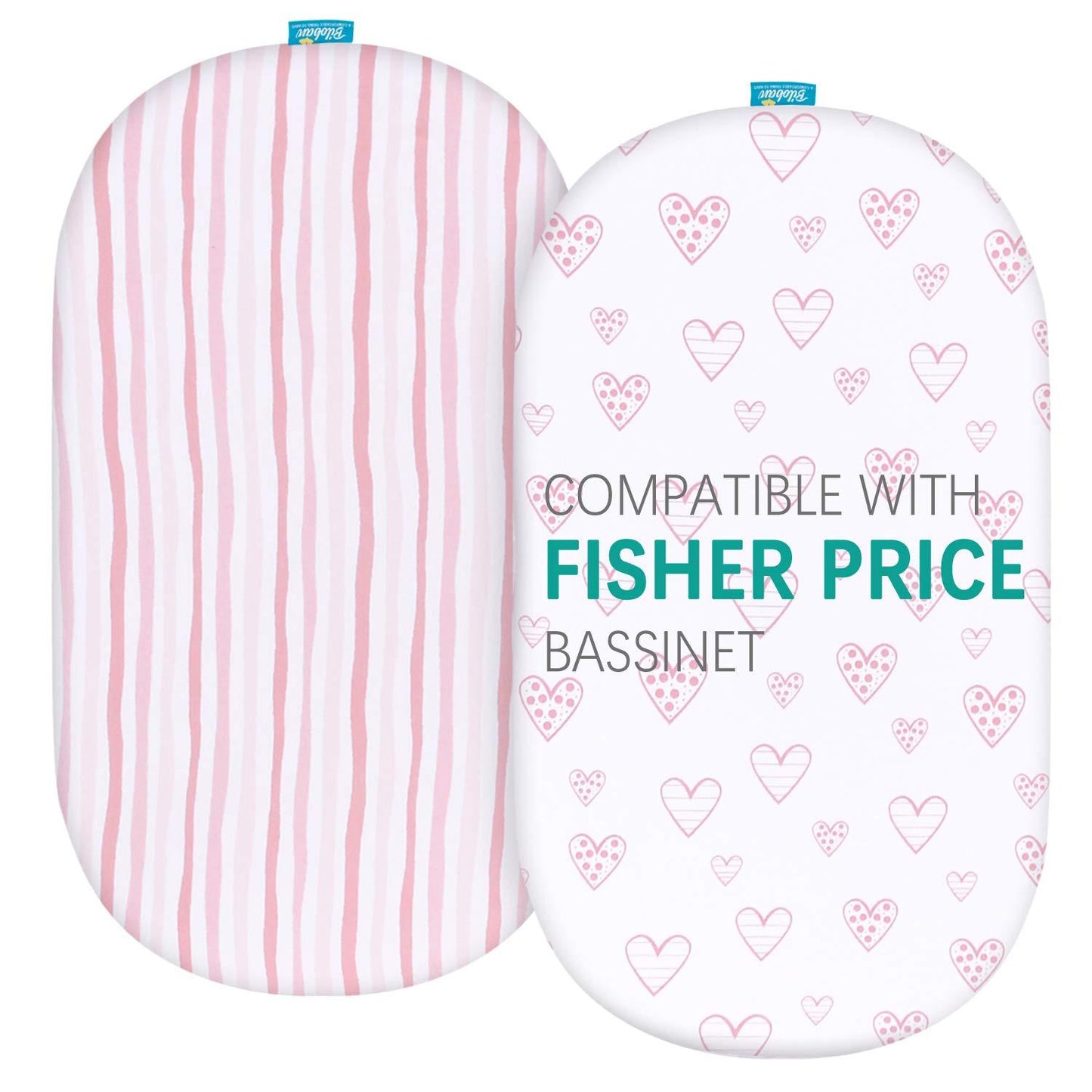 Bassinet Fitted Sheets Compatible with Munchkin Brica Fold N' Go Travel Bassinet- 2 Pack Cotton - Biloban Online Store