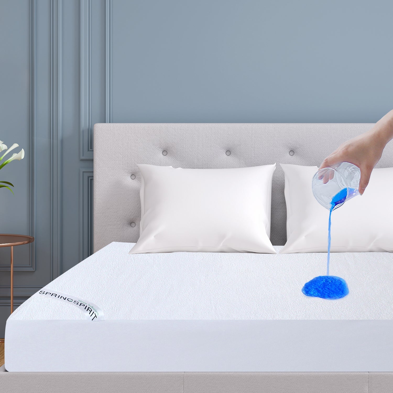 SPRINGSPIRIT Waterproof Mattress Protector Cotton, Ultra Soft and Breathable Cotton Mattress Pad Cover Fitted up to 14'' Depth Pocket - Biloban Online Store