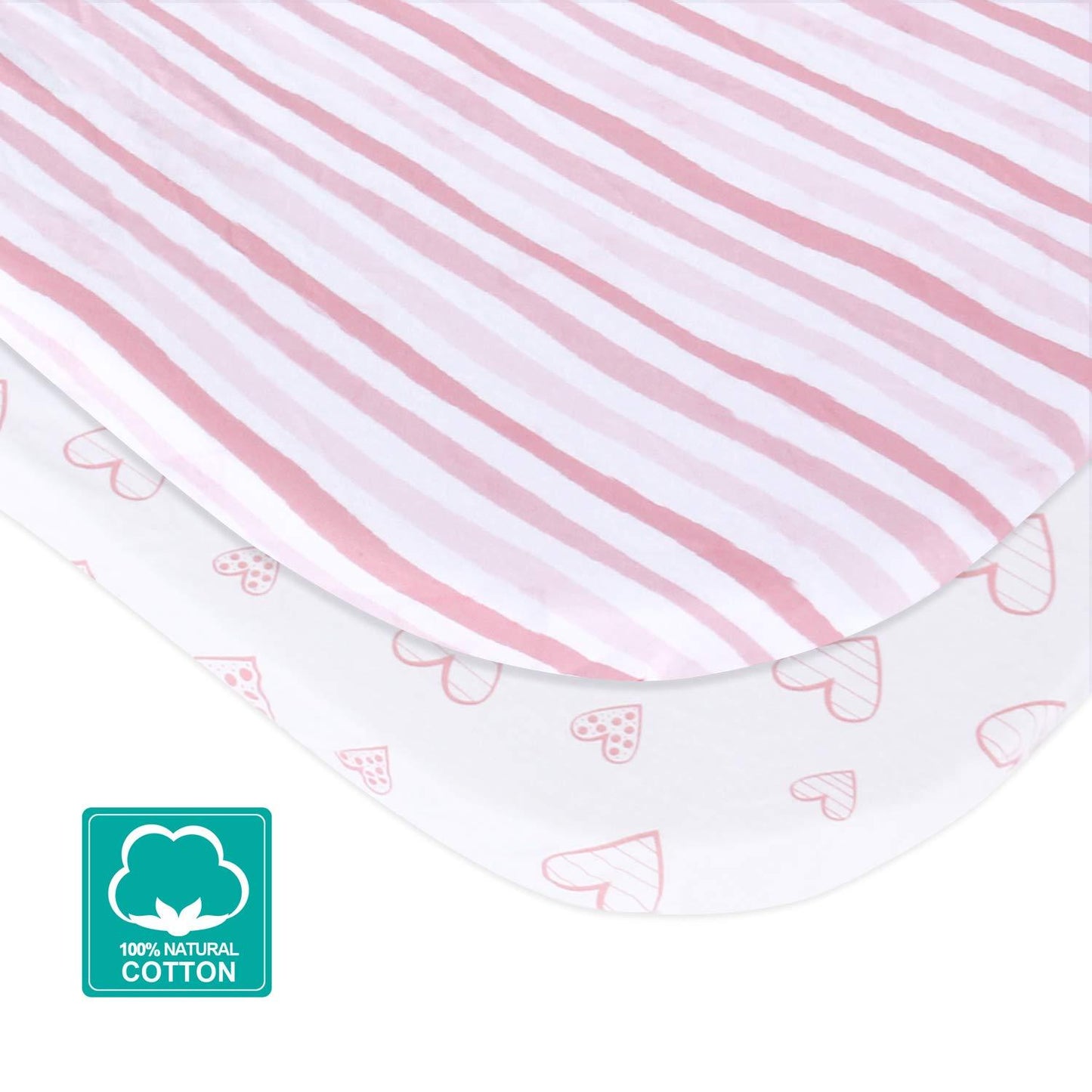 Bassinet Fitted Sheets Compatible with Milliard Side Sleeper Bedside Bassinet - 2 Pack Cotton - Biloban Online Store
