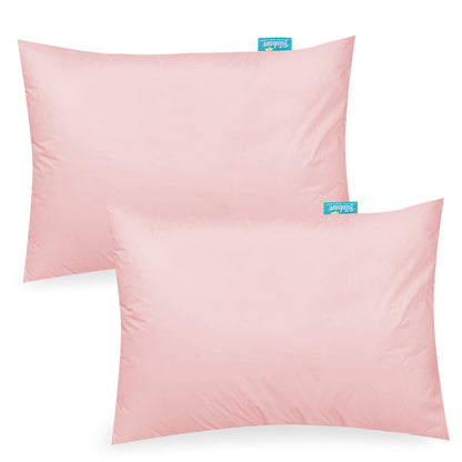 Toddler Pillowcase- 2 Pack, 100% Cotton, 12" x 16", 13" x 18", 14" x 19", Pink - Biloban Online Store