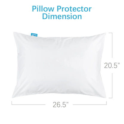 4 Pack Pillow Protectors - Polyester Knitted Fabric, Zippered,100% Waterproof, White - Biloban Online Store