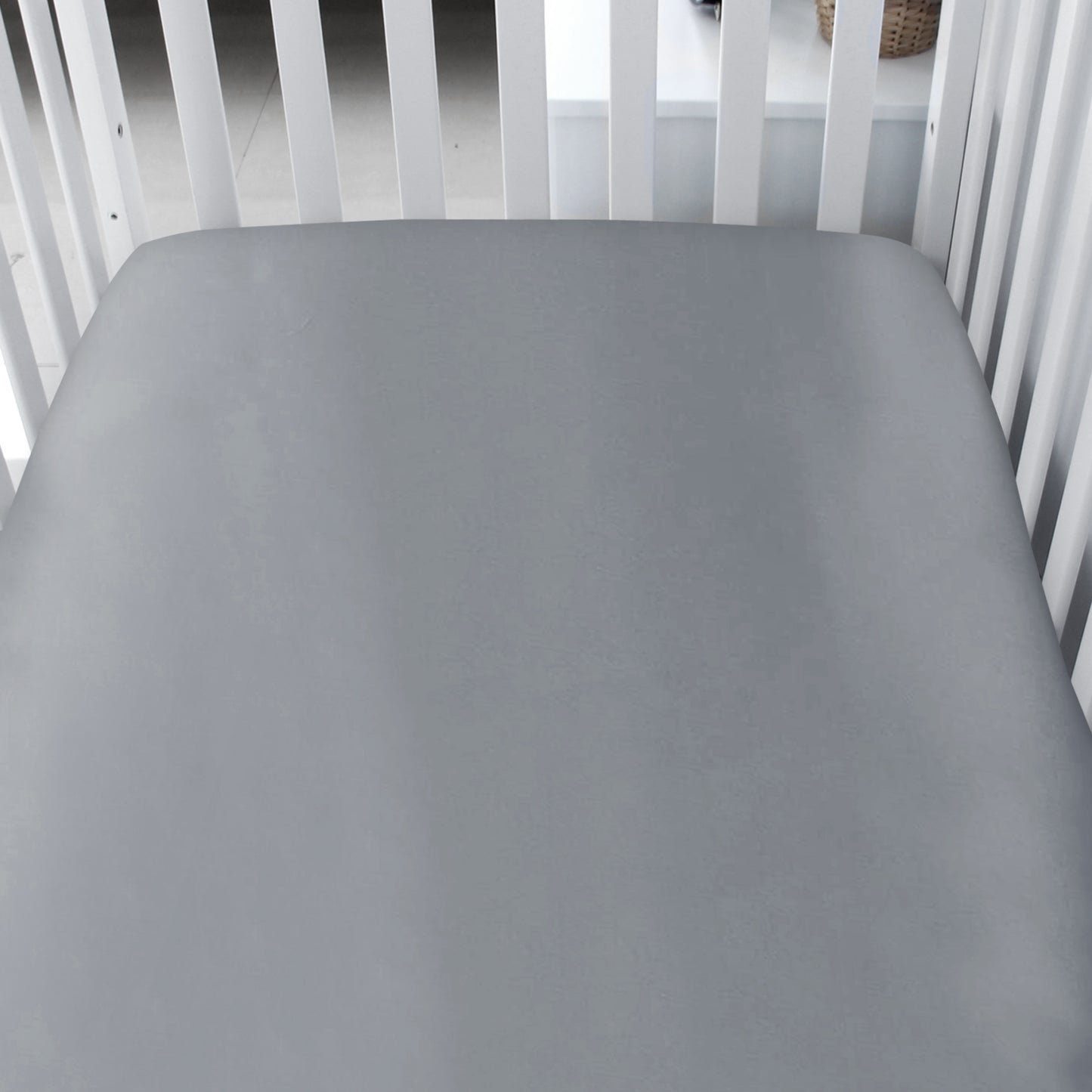 Crib Sheets - 2 Pack, Satin, Gray & Navy ( for Standard Crib 52" x 28" ) - Biloban Online Store