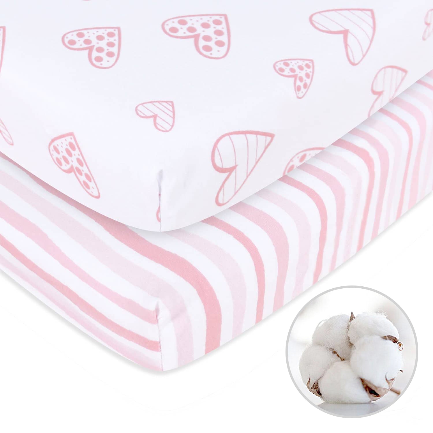Bassinet Sheets GRSSDER Pack N Play Sheets (2-Pack) Stretchy