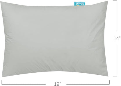 Toddler Pillowcase- 2 Pack, 100% Organic Cotton, 12" x 16", 13" x 18", 14" x 19", Gray
