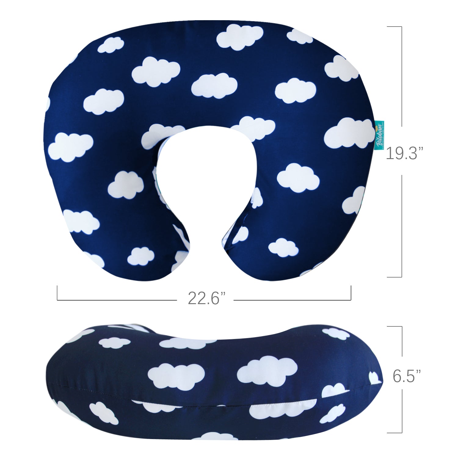 Nursing Pillow Cover for Boppy - 2 Pack, hypoallergenic, blue& gray - Biloban Online Store