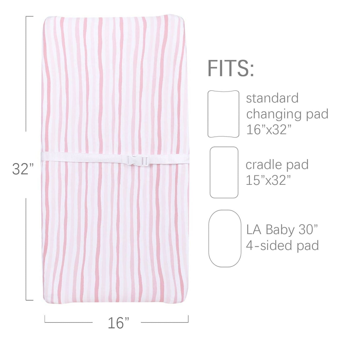 Changing Pad Cover - 2 Pack Pink, Ultra Soft 100% Jersey Knit Cotton, Heart Print - Biloban Online Store