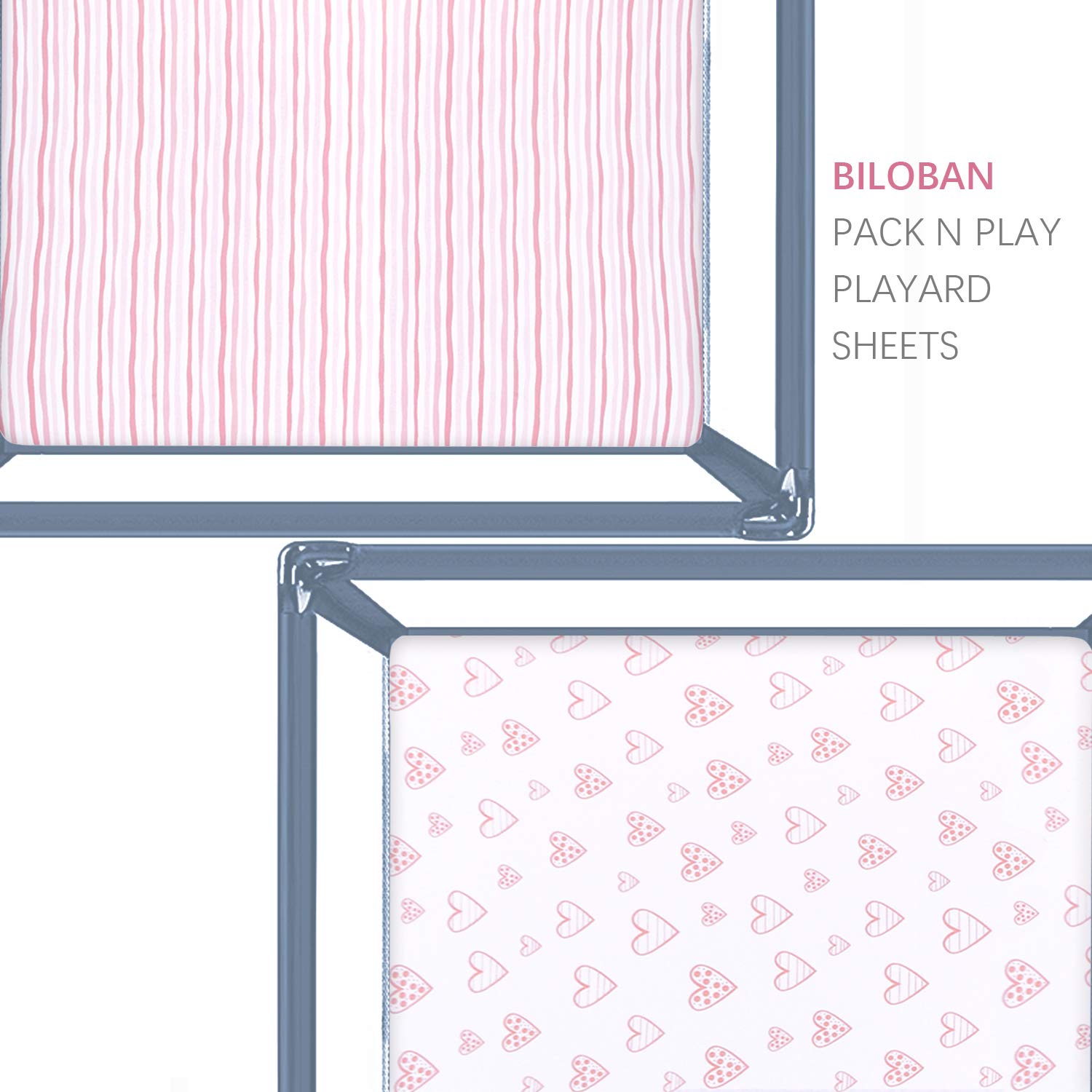 Square Playard/Playpen Sheets, Perfect for 36 X 36 Portable Playard, 2 Pack, 100%  Cotton - Biloban Online Store
