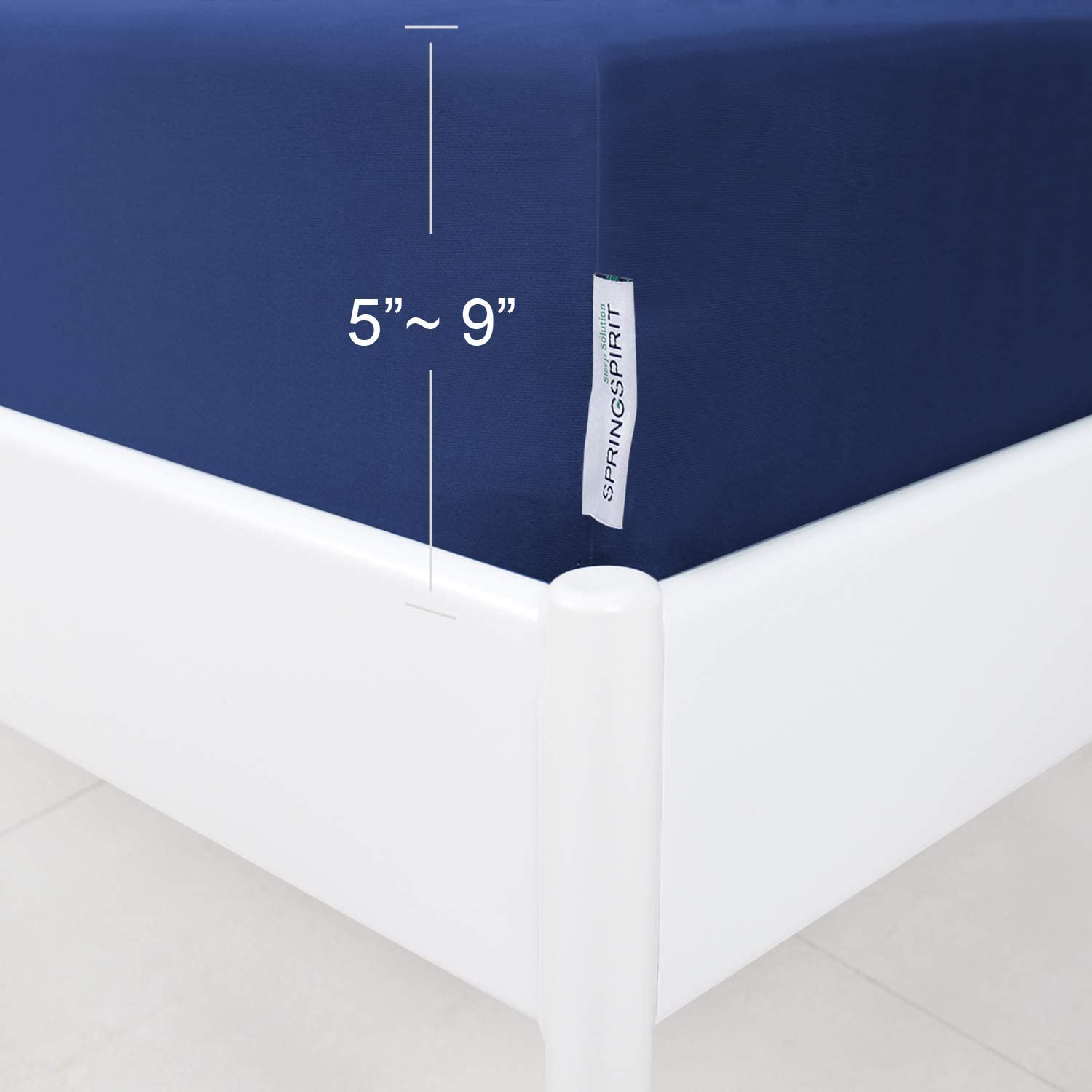 Twin Size Box Spring Cover with Smooth and Elastic Woven Material, Alternates for Bed Skirt, Wrinkle & Fading Resistant, Washable, Dustproof, Navy - Biloban Online Store