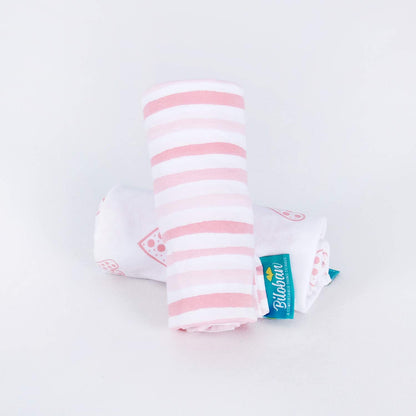 Travel Crib Sheets - 2 Pack, 100% Jersey Cotton, Fits Guava Lotus, Baby Bjorn Travel Crib, Dream on Me Travel Light Playard, Pink & White (42" X 24")