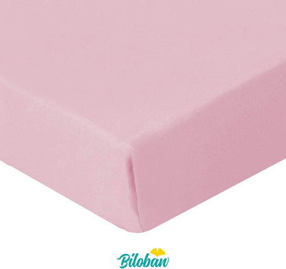 Crib Sheets - 2 Pack, Microfiber, Grey & Pink ( for Standard Crib 52" x 28" ) - Biloban Online Store
