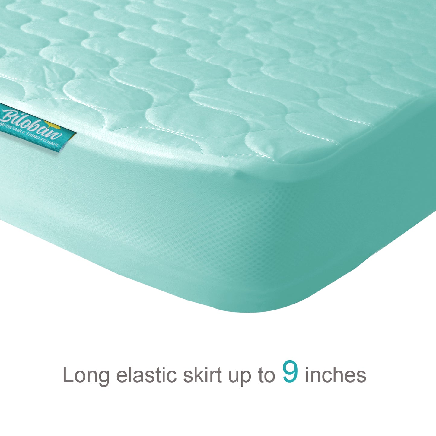 Waterproof Pack n Play Sheet Quilted, Pack and Play Mattress Pad Cover 39" X 27" fits for Baby Foldable and Playard Mattress, Portable Mini Crib, Aqua - Biloban Online Store