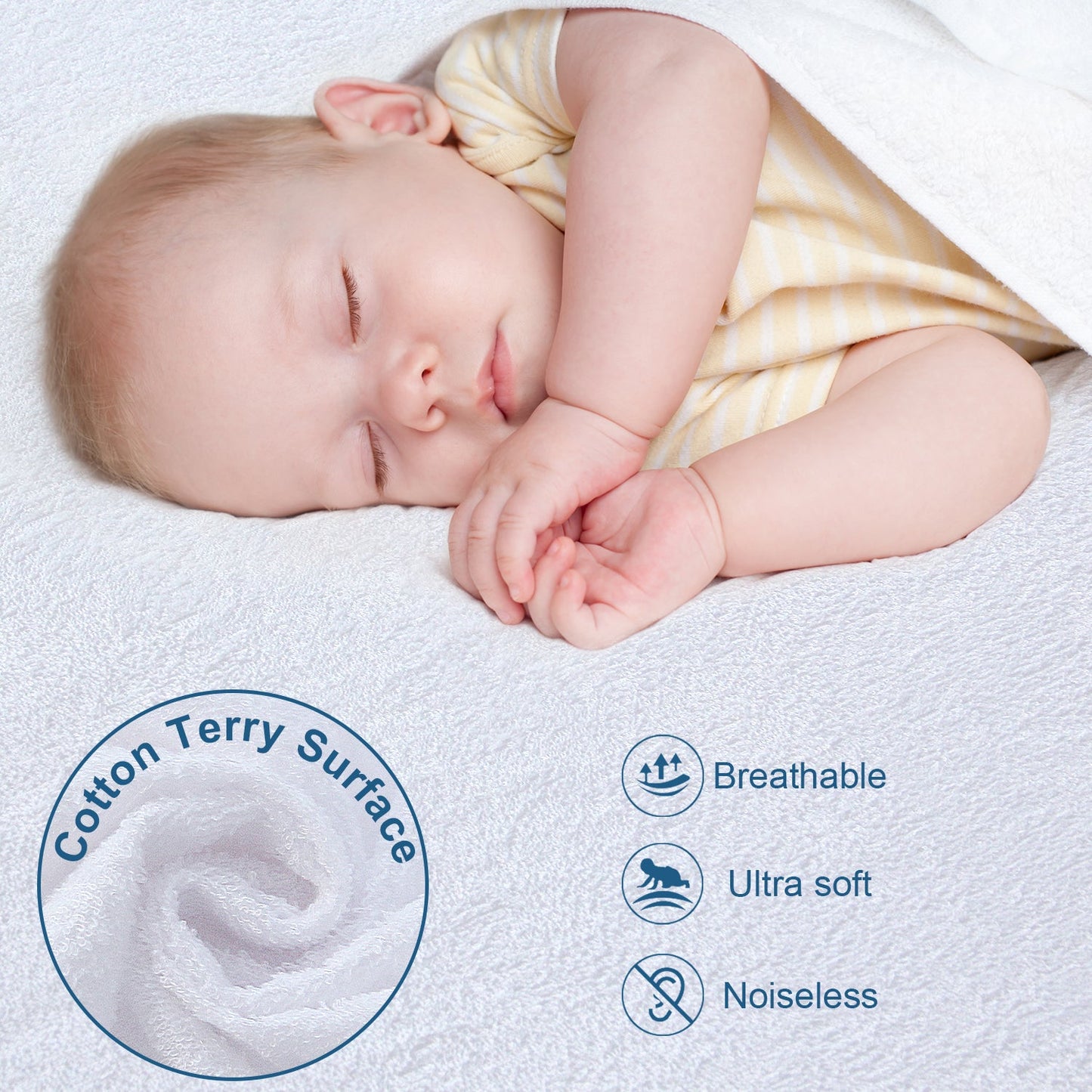 SPRINGSPIRIT Waterproof Mattress Protector Cotton, Ultra Soft and Breathable Cotton Mattress Pad Cover Fitted up to 14'' Depth Pocket - Biloban Online Store