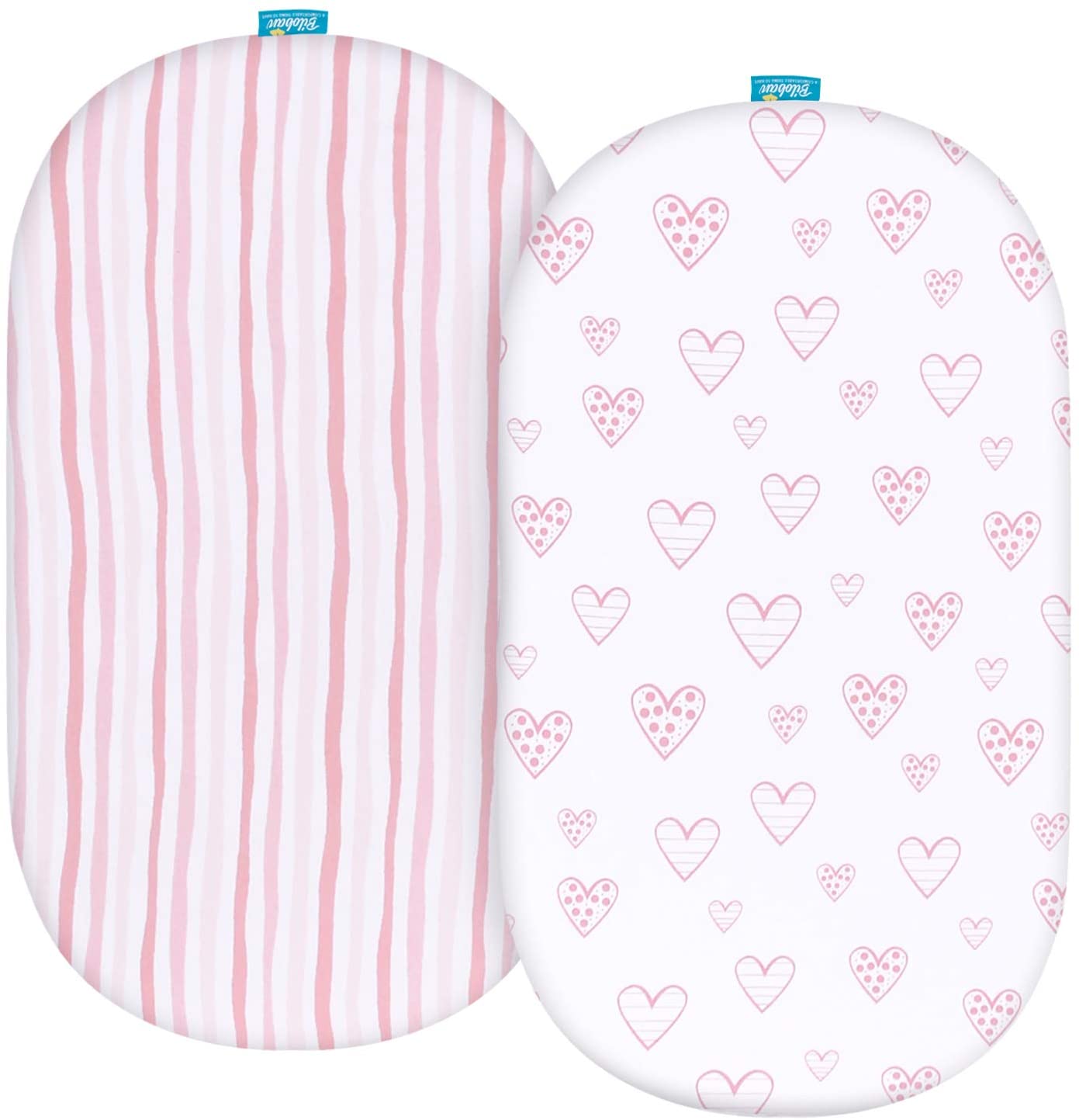 Bassinet Fitted Sheets for Moses Basket- 2 Pack, 100% Jersey Knit Cotton - Biloban Online Store