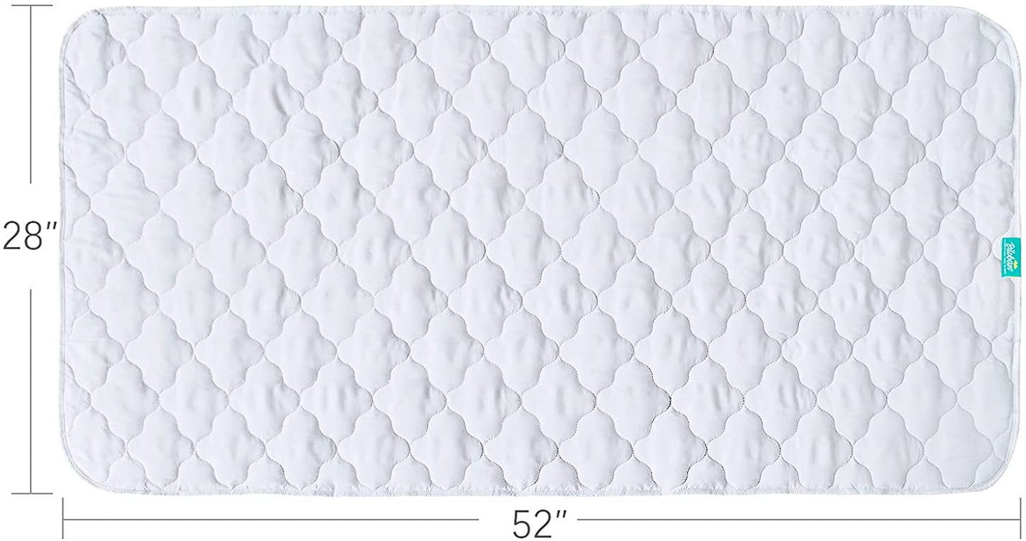 Waterproof Crib Mattress Protector Pad | Bed Pad - 52" x 28", Anti Slip & Durable, White