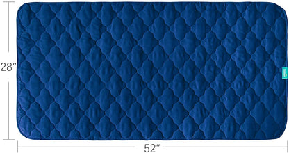 Quilted Waterproof Crib Mattress Protector Pad 52" x 28", Navy Blue