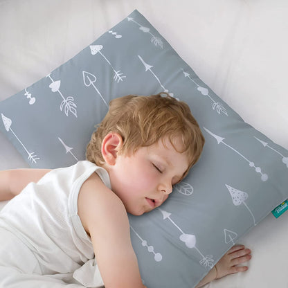 Toddler Pillow - 14" x 19", Multi-Use, Soft & Skin-Friendly, Grey Arrow
