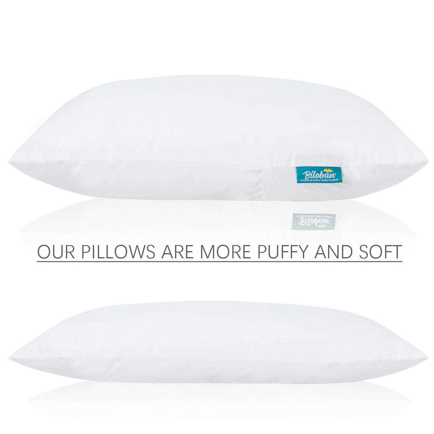Toddler Pillow with Pillowcase- 2 Pack, 100% Cotton, Fluff, Wide, 13"x 18", White