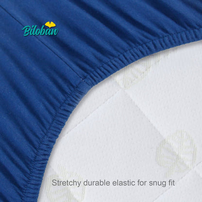 Playard Sheets - Ultra Soft Cotton, Navy Blue, 2 Pack (for Mini Crib 39''x27'') - Biloban Online Store