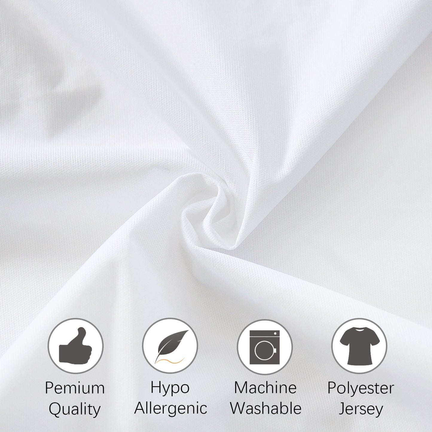 4 Pack Pillow Protectors - Polyester Knitted Fabric, Zippered,100% Waterproof, White - Biloban Online Store