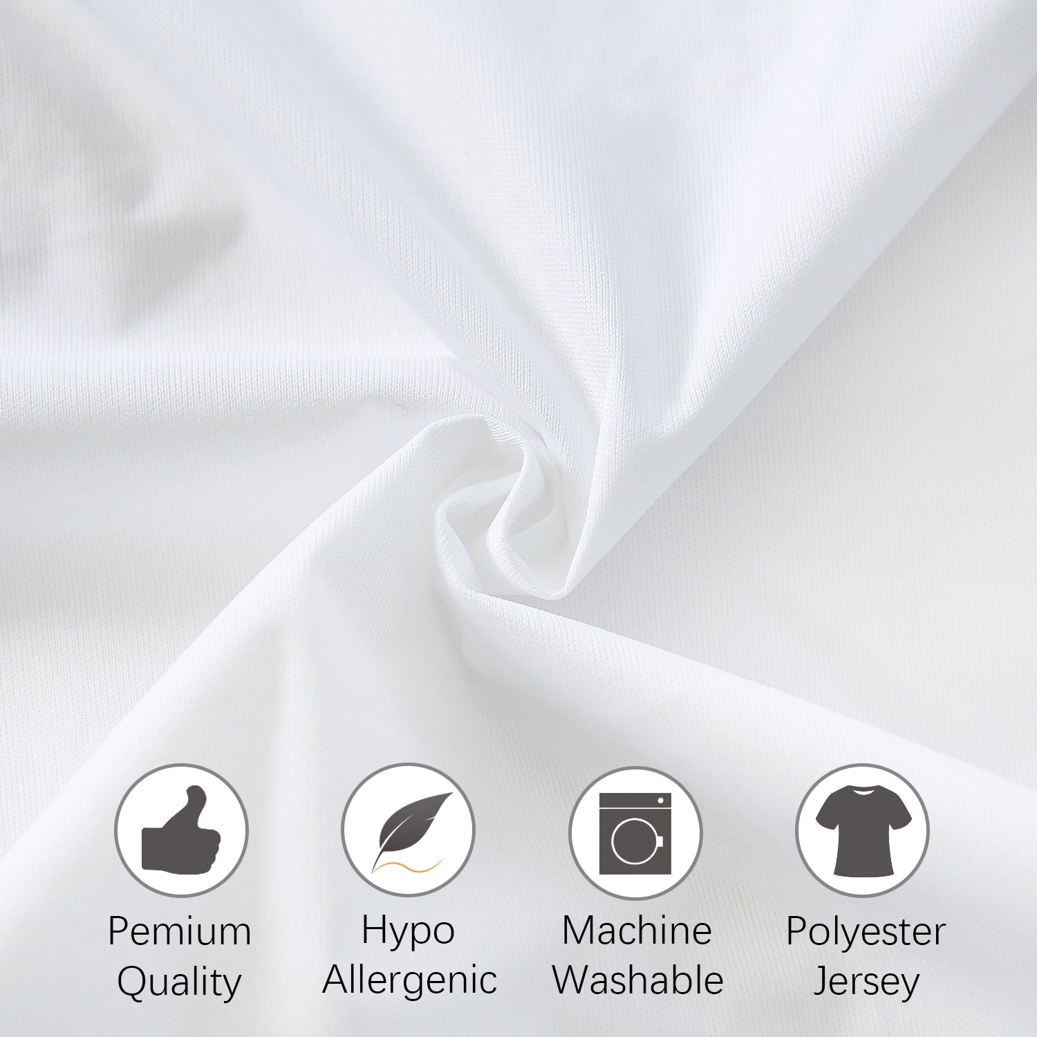 4 Pack Pillow Protectors - Polyester Knitted Fabric, Zippered,100% Waterproof, White - Biloban Online Store