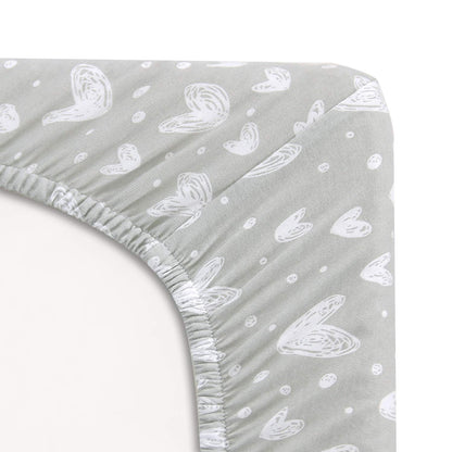 Pack n Play Fitted Sheets - 2 Pack Gray Print, Jersey Cotton (for Mini Crib 39''x27'') - Biloban Online Store