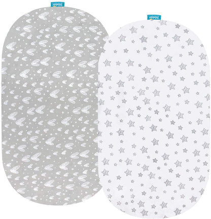 Bassinet Fitted Sheets Compatible with Graco Sense2Snooze Bassinet - 2 Pack,cotton - Biloban Online Store