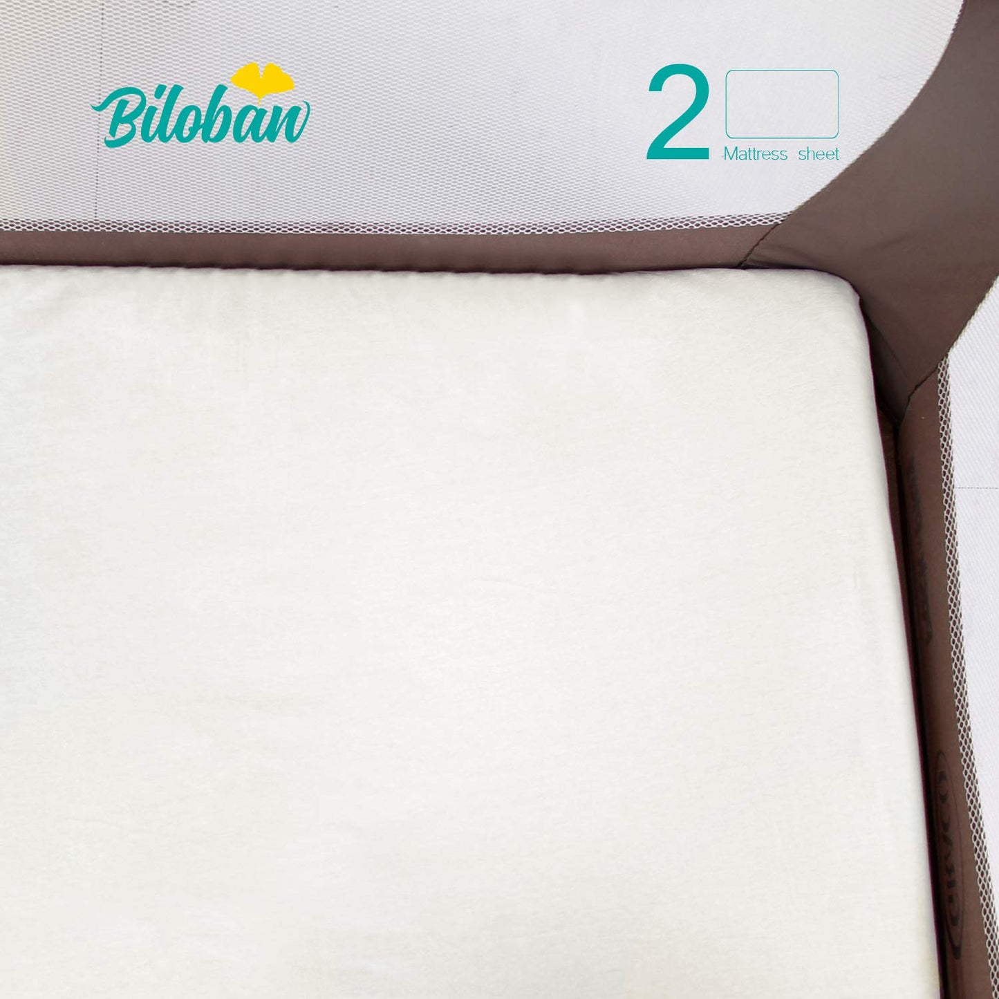 Pack n Play Sheet | Mini Crib Sheet - 2 Pack, 100% Organic Cotton, Fits Graco Pack and Play, Cream White