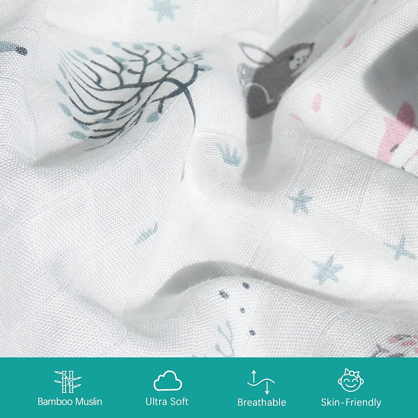 Muslin Bassinet Sheets, 2 Pack, Compatible with Mika Micky, Baby Delight, Dream on me, Maxi COSI and Other Rectangle Bassinet Mattress, Star& Fox