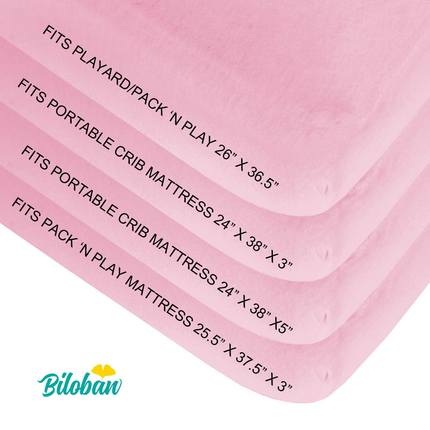 Playard Sheets - Ultra Soft Microfiber, Pink & White, 2 Pack (for pack n play 39''x27'') - Biloban Online Store