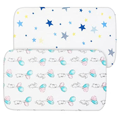 Crib Sheets - 2 Pack, Muslin ( for Standard Crib 52"x28" ), Star and Bunny