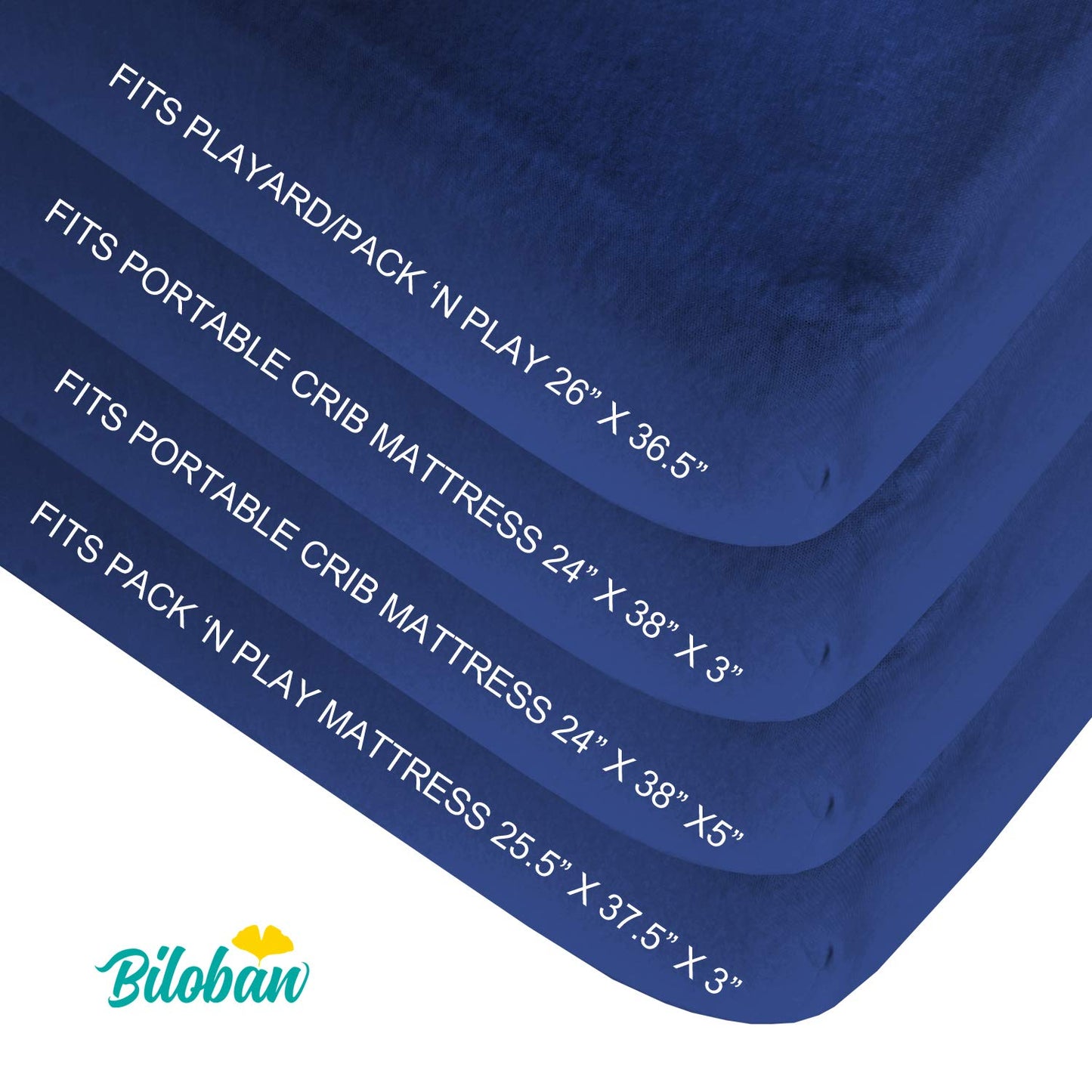 Playard Sheets - Ultra Soft Microfiber, Navy & White, 2 Pack (for pack n play 39''x27'') - Biloban Online Store