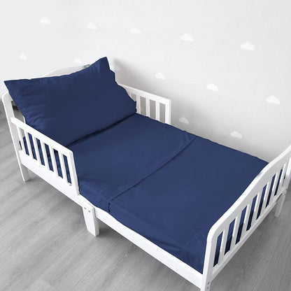 Toddler Sheet Set - Includes a Crib Fitted Sheet, Flat Sheet and Pillowcase, Navy