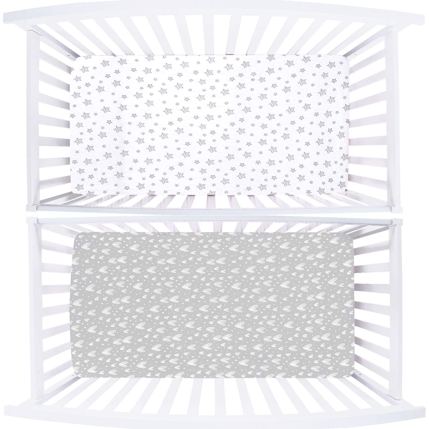 Crib Sheets - 2 Pack, Cotton ( for Standard Crib 52"x28" ) - Biloban Online Store
