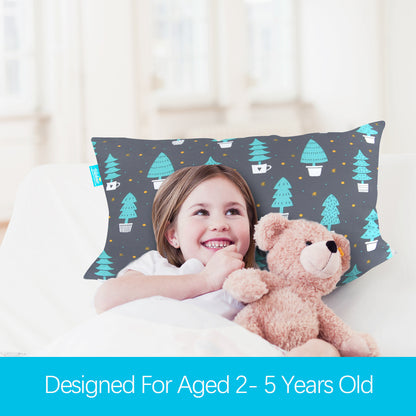 Toddler Pillow- 14"x 19”, Multi-use, Forest Print, Black - Biloban Online Store