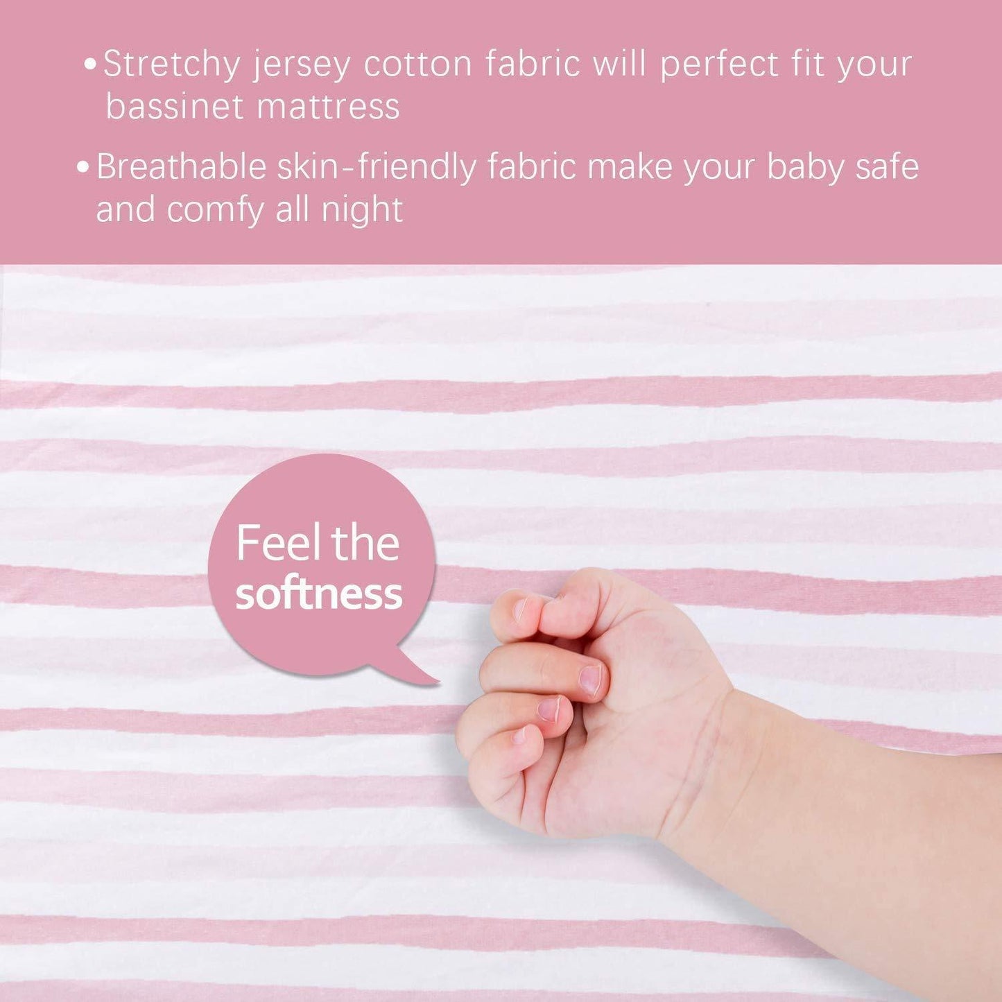 Bassinet Fitted Sheets Compatible with Baby Delight Snuggle Nest Harmony Infant Sleeper- 2 Pack Cotton - Biloban Online Store