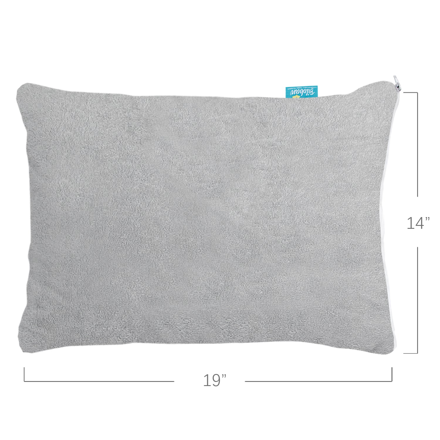 Toddler Pillowcase- Waterproof, Bamboo Terry, 14"x19" with Zipper, Gray - Biloban Online Store