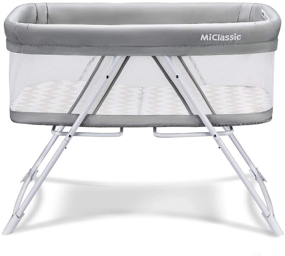 Bassinet Mattress with Waterproof & Breathable Cover, Fits MiClassic All mesh 2in1 Stationary&Rock Bassinet, White