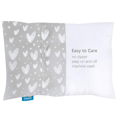 Baby Toddler Pillowcase 2 Pack,Gray- Ultra Soft 100% Jersey Knit Cotton, Pillowcase for Sleeping - Biloban Online Store