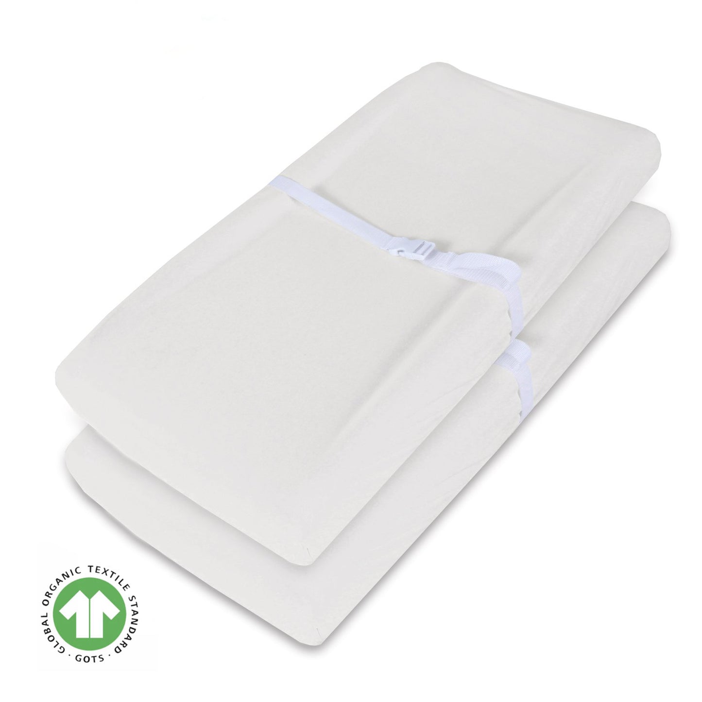 Changing Pad Cover - 2 Pack, Ultra Soft 100% Organic Cotton, White, Waterproof - Biloban Online Store
