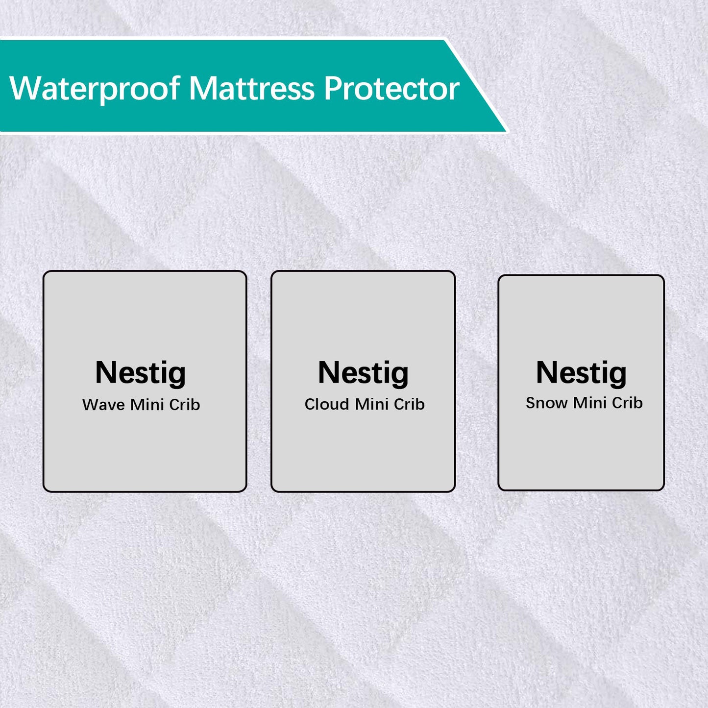 Waterproof Natural Bamboo Mattress Pad Cover Compatible with Nestig Mini Crib - 2 Pack