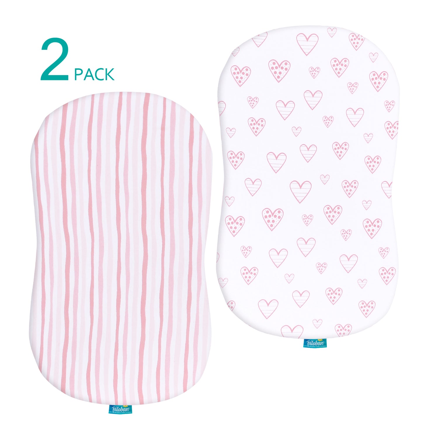 Customized / Personalized Bassinet Sheets - 2 Pack Cotton - Biloban Online Store